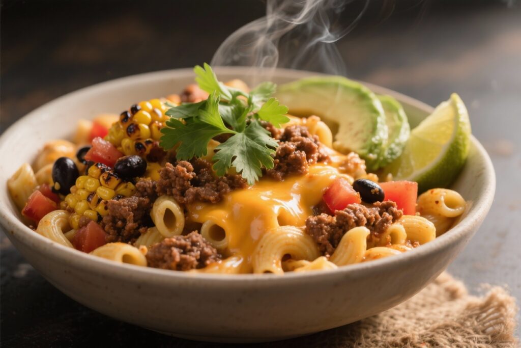 featured image for: easy taco macaroni & cheese dinner