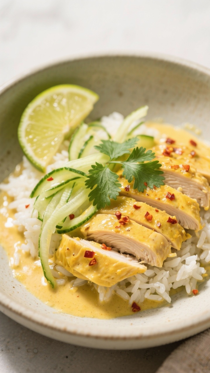“Tasty Chicken Recipes for Family Dinners” That Make Everyone Ask for Seconds (and Thirds) Final dish: Quick Coconut-Lime Chicken Bowls beautifully plated, sliced chicken in a turmeric-tinted