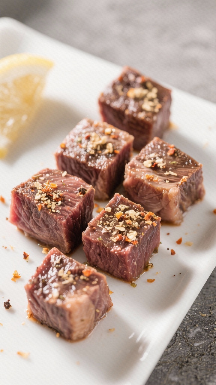 5-inch beef chuck cubes sprinkled with