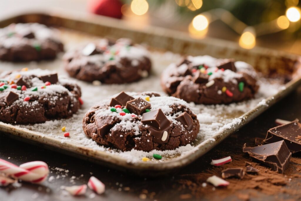 featured image for: christmas brownie cookies: the cutest holiday treat