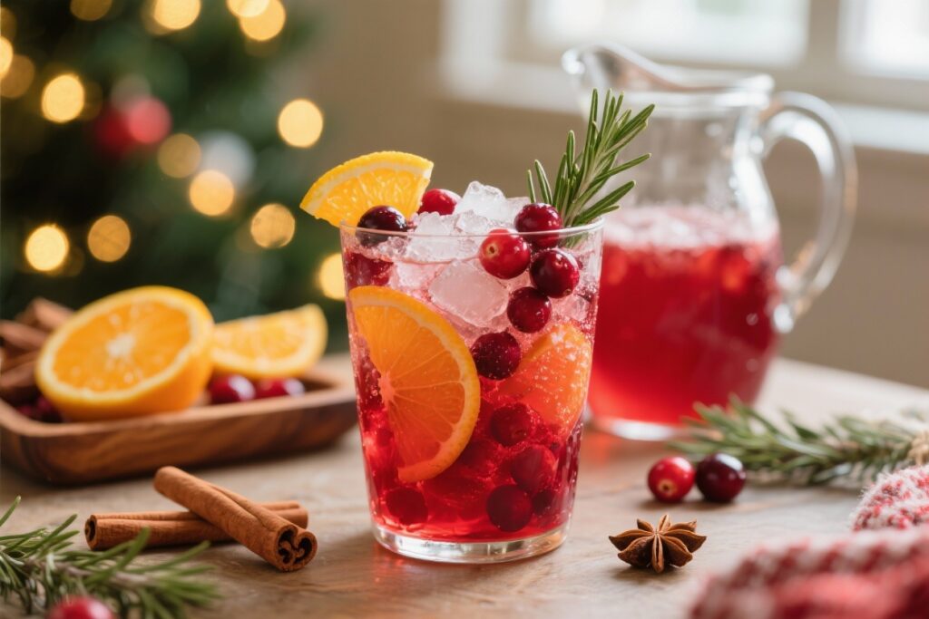 featured image for: cranberry holiday punch (non alcoholic)