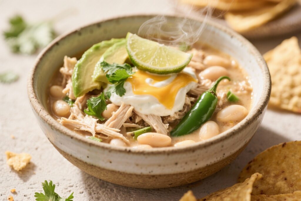featured image for: creamy white chicken chili
