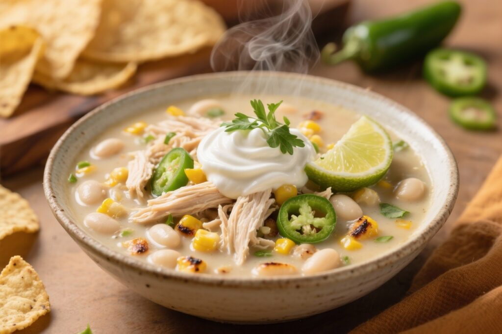 featured image for: crockpot white chicken chili