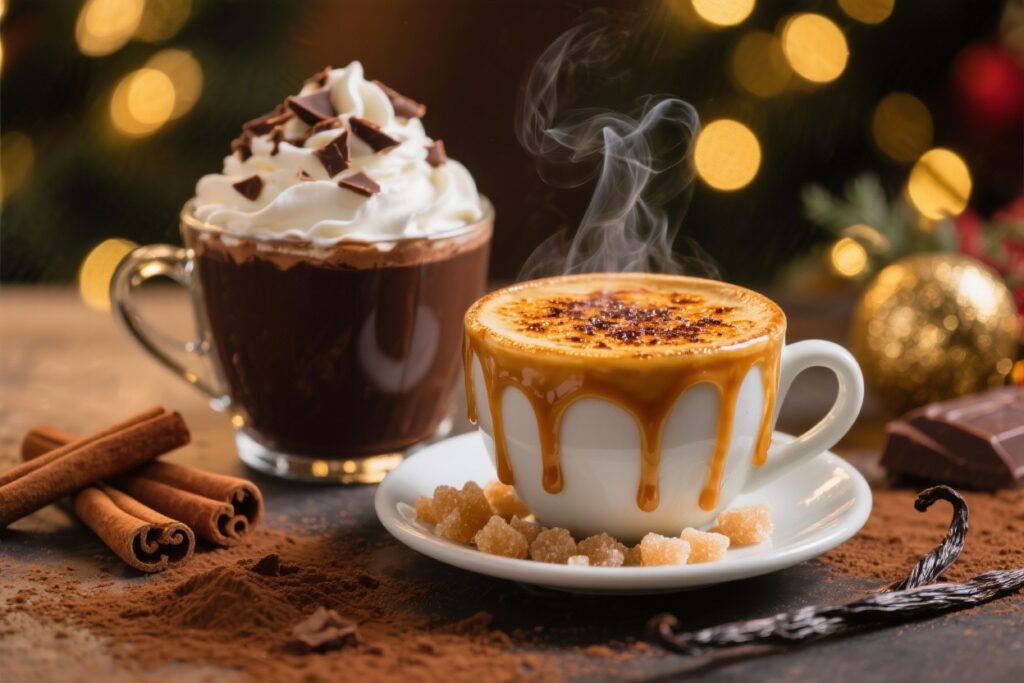 featured image for: diy caramel brulée latte and chocolate holiday drinks like starbucks