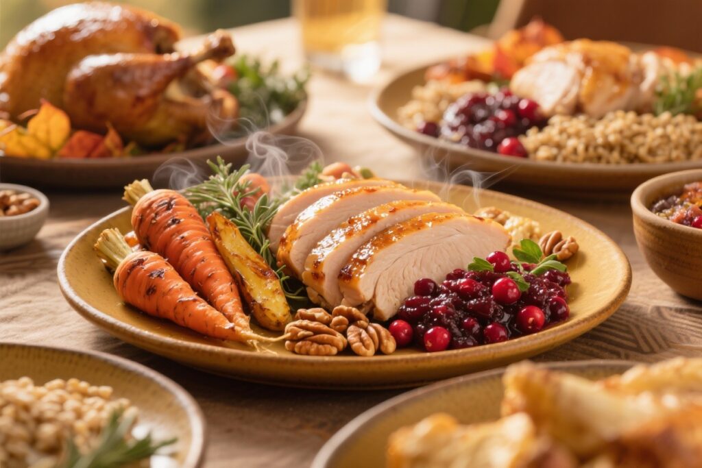 featured image for: healthy & easy thanksgiving recipes that wow without the guilt