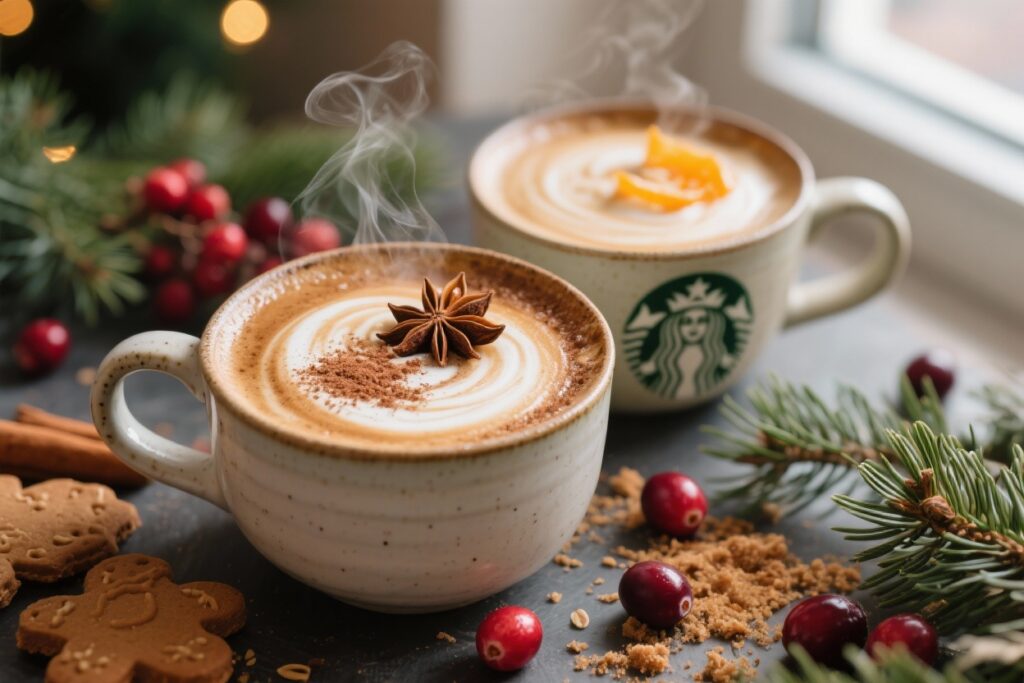 featured image for: healthy & vegan starbucks christmas drinks you can make at home