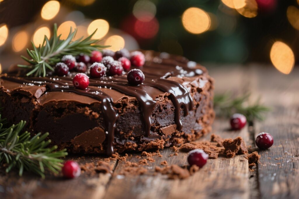 featured image for: how to make a christmas brownie cake for your holiday table