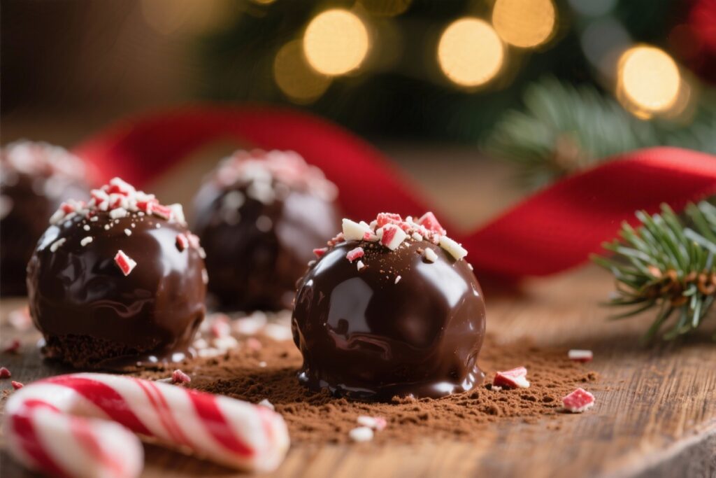 featured image for: peppermint chocolate cake pops for a cozy christmas treat