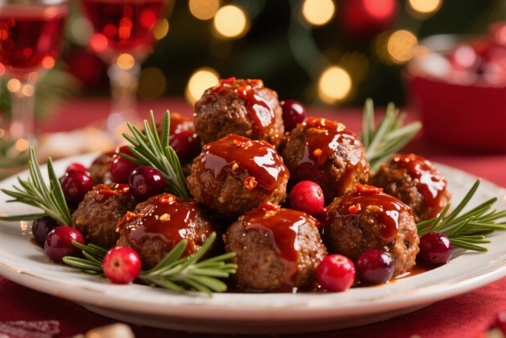 featured image for: sweet & tangy holiday cranberry meatballs for parties