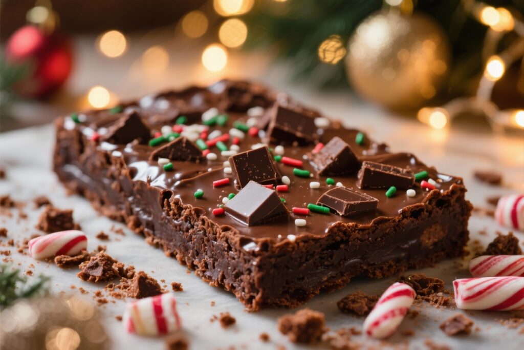 featured image for: the viral christmas brownie slab everyone is making
