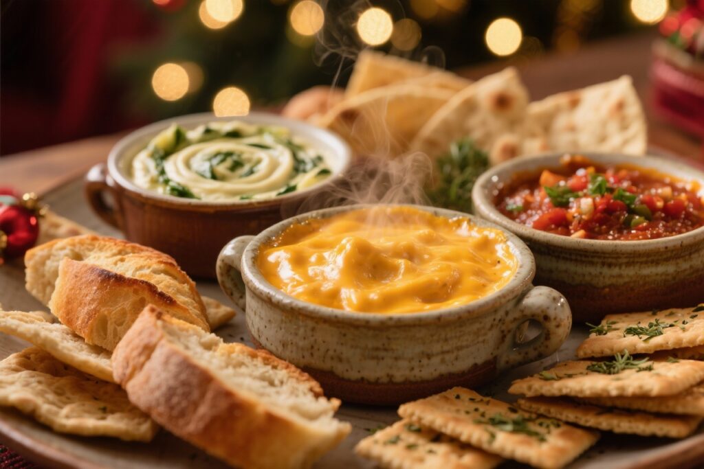 featured image for: warm christmas party dips (hot, cheesy & perfect for guests)