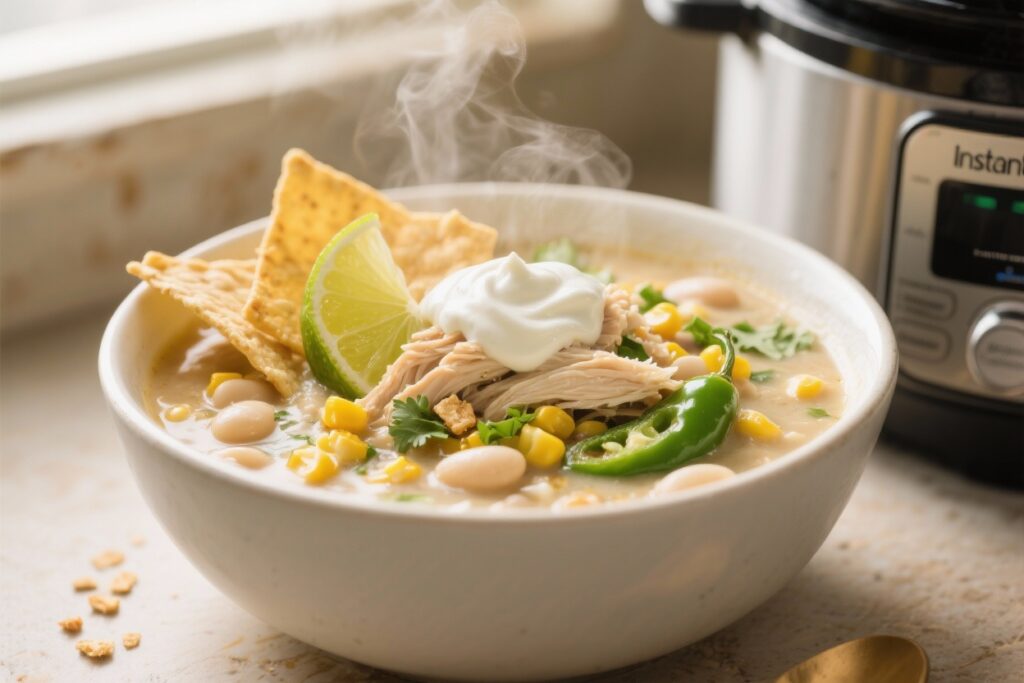featured image for: white chicken chili instant pot