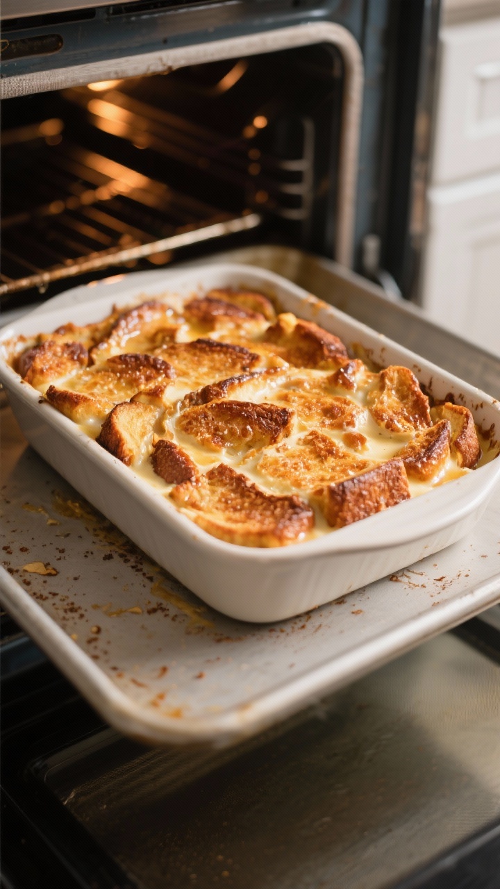 Make-Ahead Christmas Breakfast Recipes for Stress-Free Mornings: 3 Overnight Winners You’ll Pop in the Oven and Take All the Credit For Cooking process shot of the French Toast Bake finishing under the broiler: the casserole in a 9x13 p