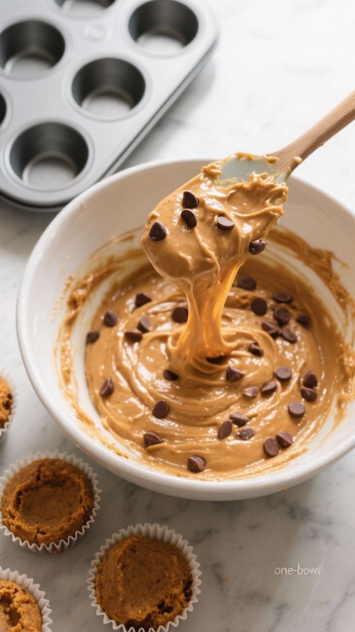 Process-action bowl shot (cooked/prepared stage, no raw ingredients visible): Overhead view of thick
