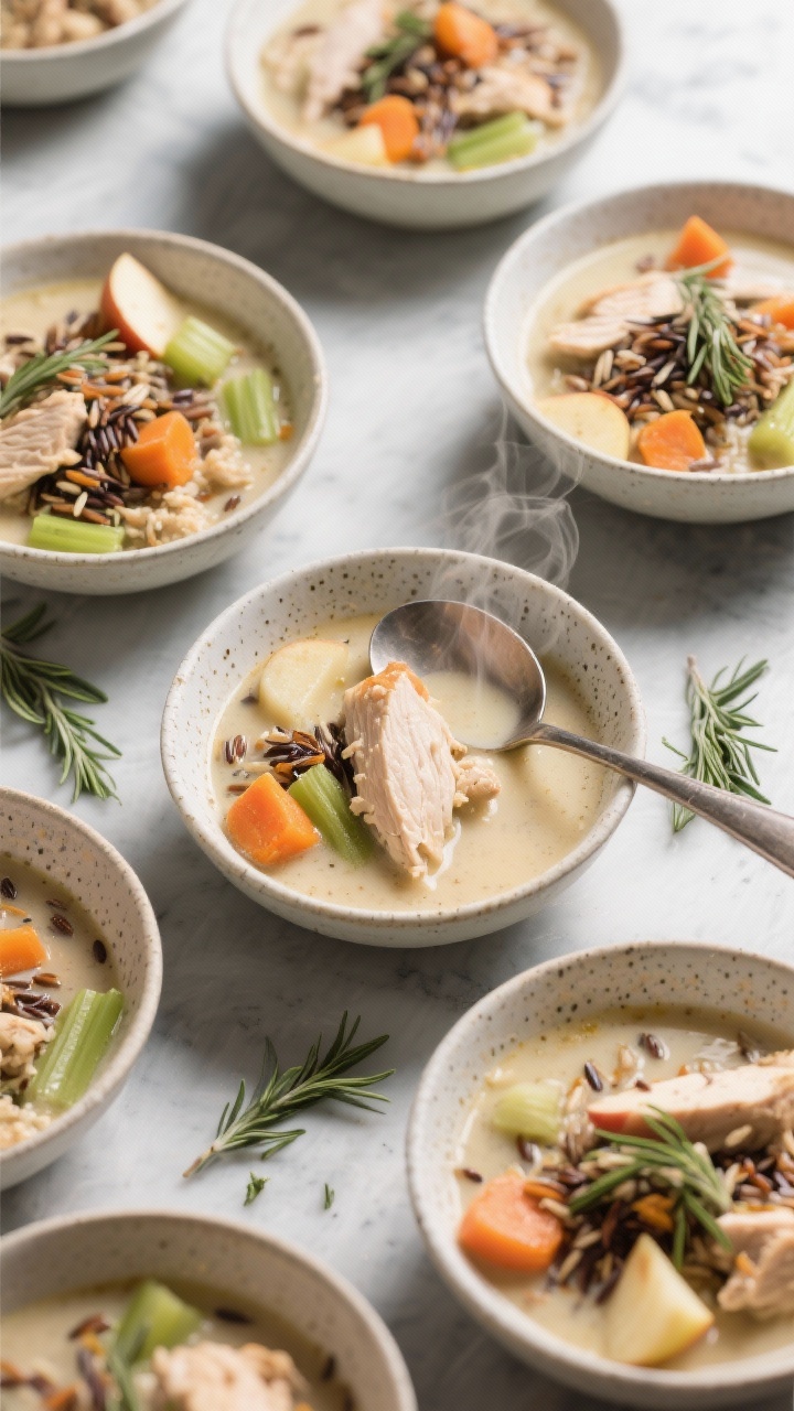 Tasty top view: Overhead, hero shot of multiple bowls arranged casually on a table, showing the hear