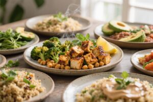 featured image for: 10 quick & easy high protein vegan dinner recipes (30 minutes or less)