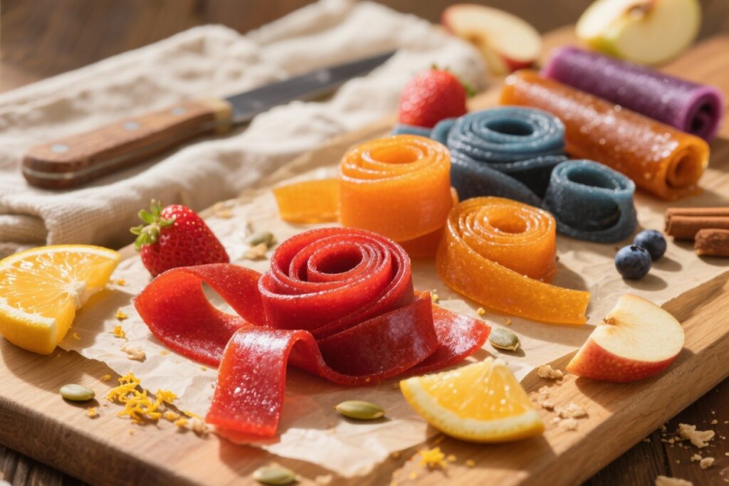 featured image for: 7 easy homemade fruit leather recipes (no sugar added)