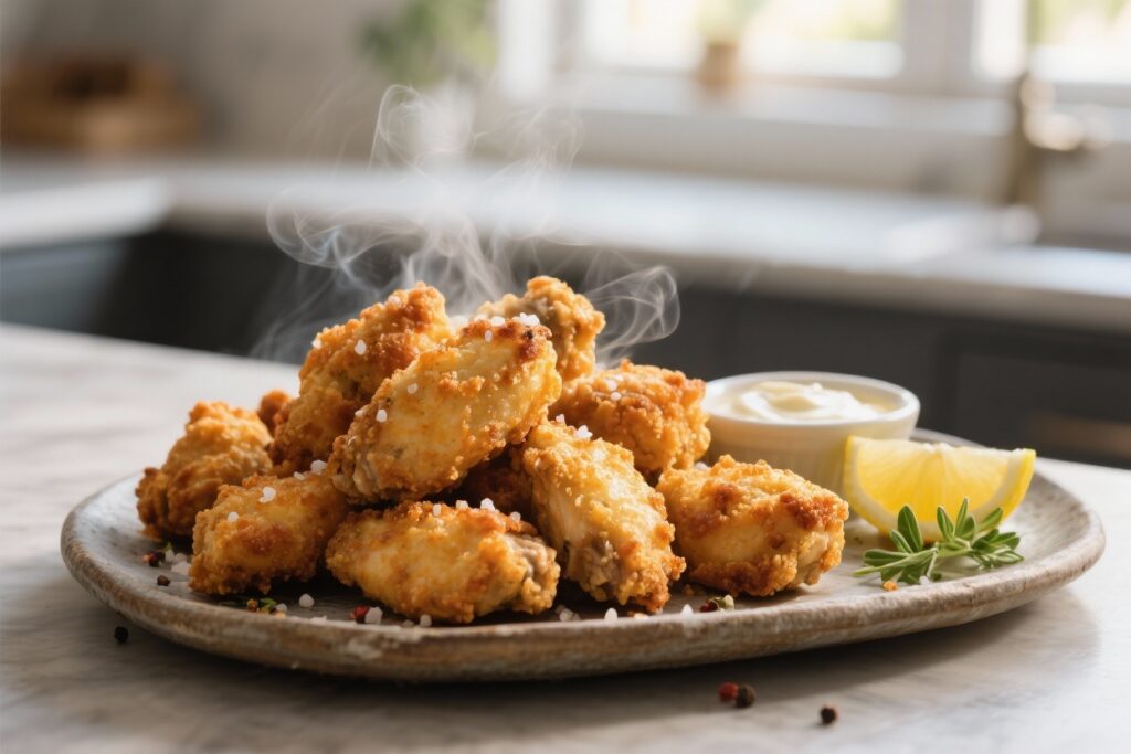 featured image for: crispy baked chicken appetizer bites