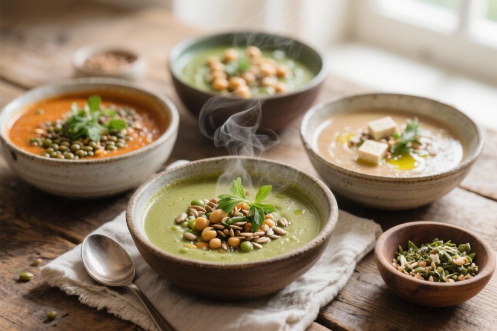 featured image for: high protein vegan soup ideas for balanced meals
