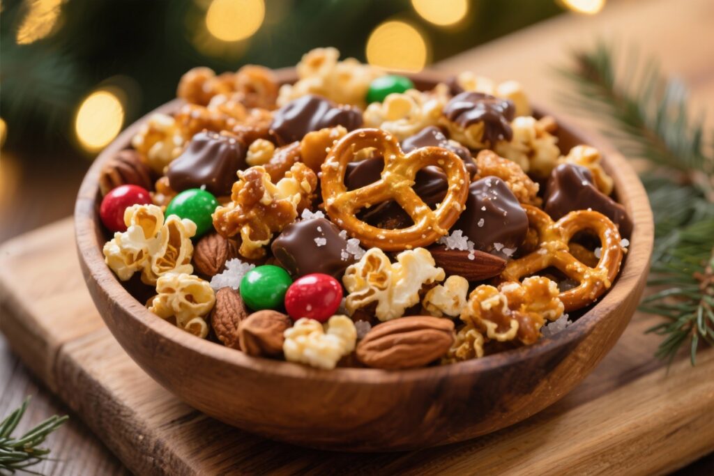 featured image for: sweet & salty christmas party snack mix