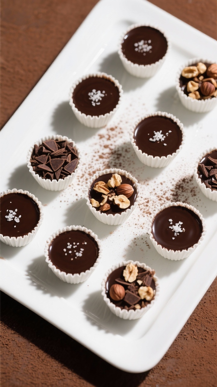 Tasty top-down shot: Overhead of fully set dessert cups arranged in a neat grid without liners, each