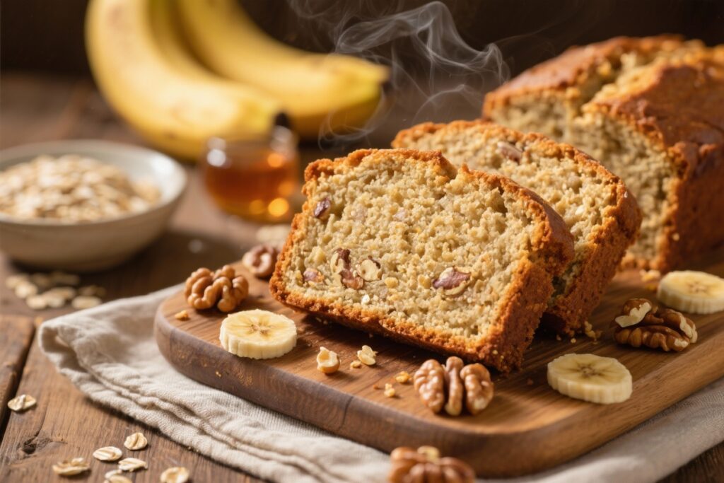 featured image for: healthy vegan gluten free banana bread (naturally sweetened)