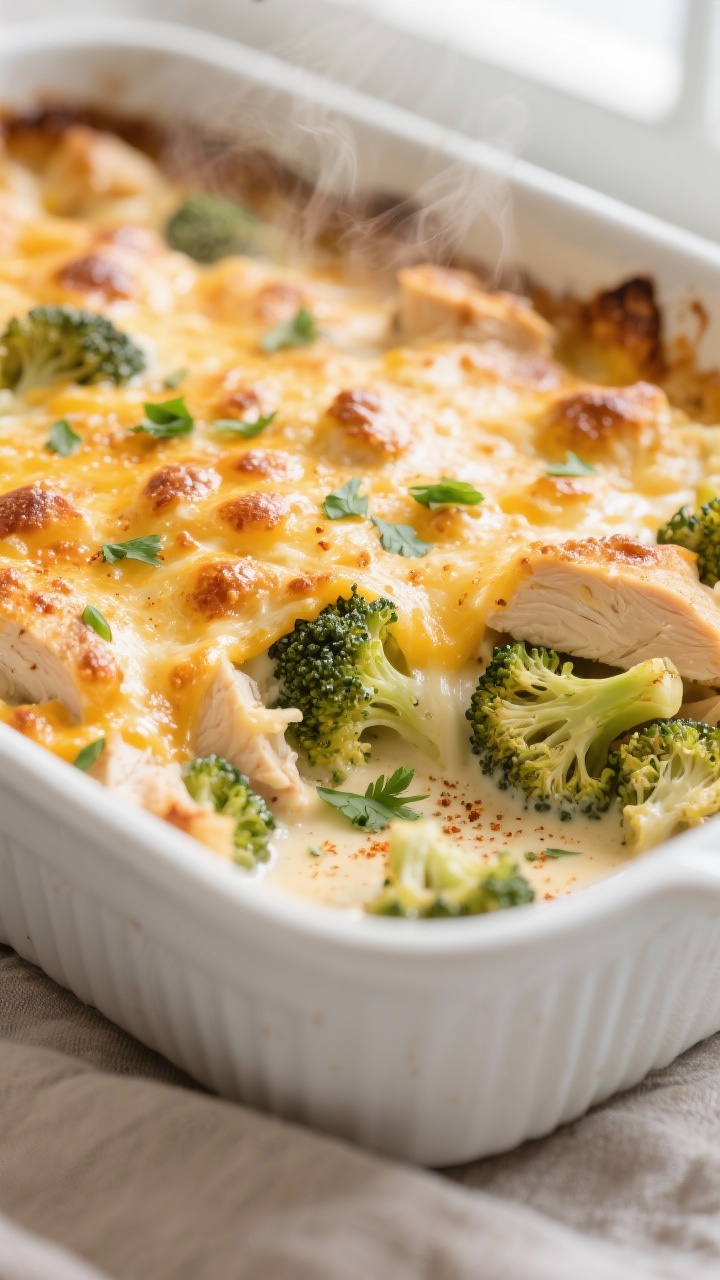 Close-up detail: Melted sharp cheddar and Parmesan forming a golden-bubbly crust on the Cheesy Low-C