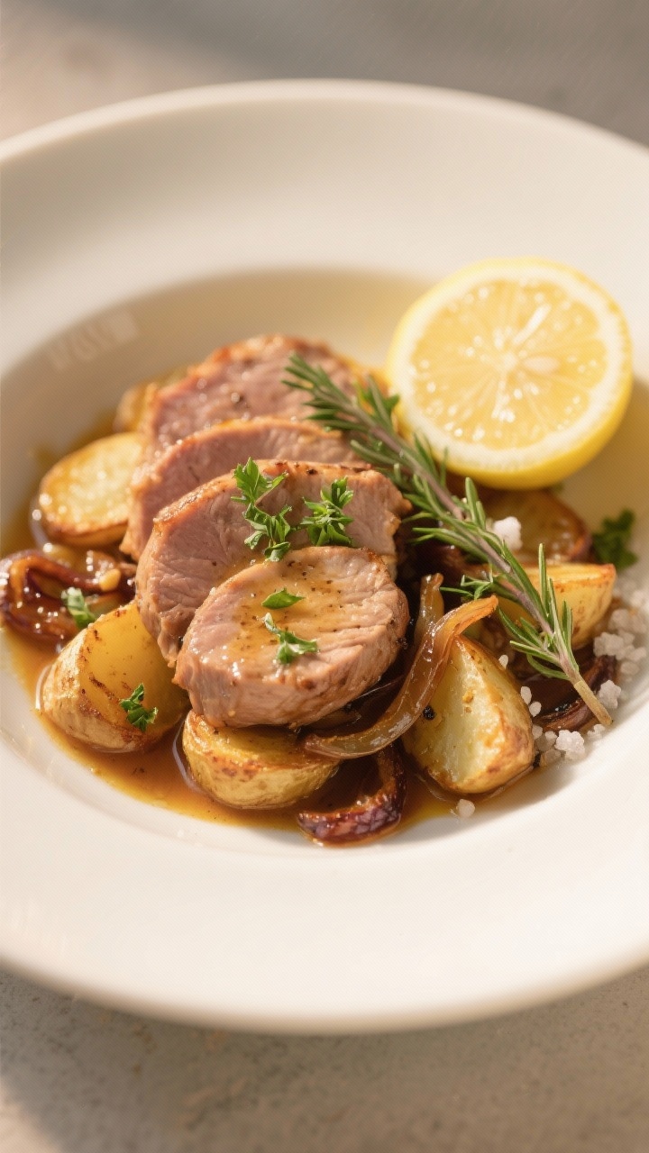 Turn Last Night’s Roast Into Tonight’s Win: Leftover Pork Tenderloin Skillet with Potatoes and Herbs Final dish presentation: Restaurant-quality plating of the Leftover Pork Tenderloin Skillet with Pot