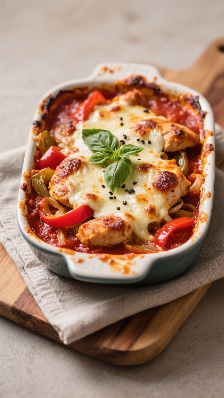 Final dish — Vodka Sauce Supreme bake: Restaurant-quality presentation of chicken, peppers, and on