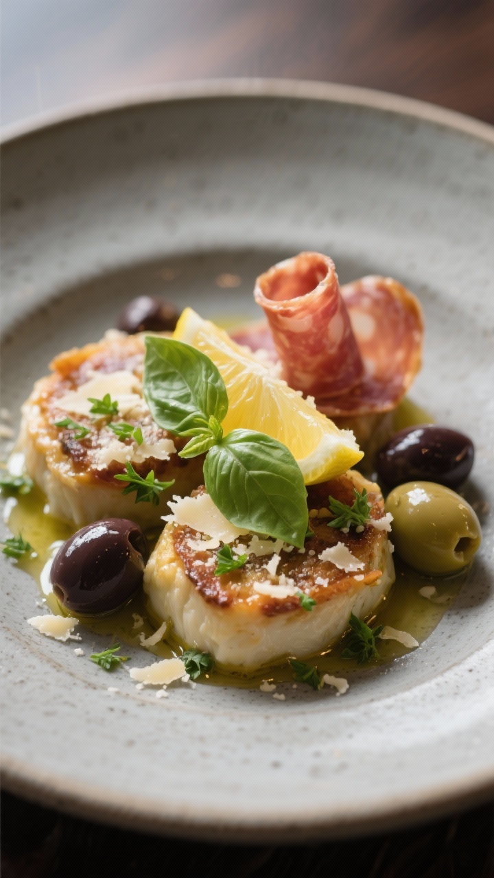 Final plated dish — restaurant-quality presentation: Three-quarter close-up of an individual servi