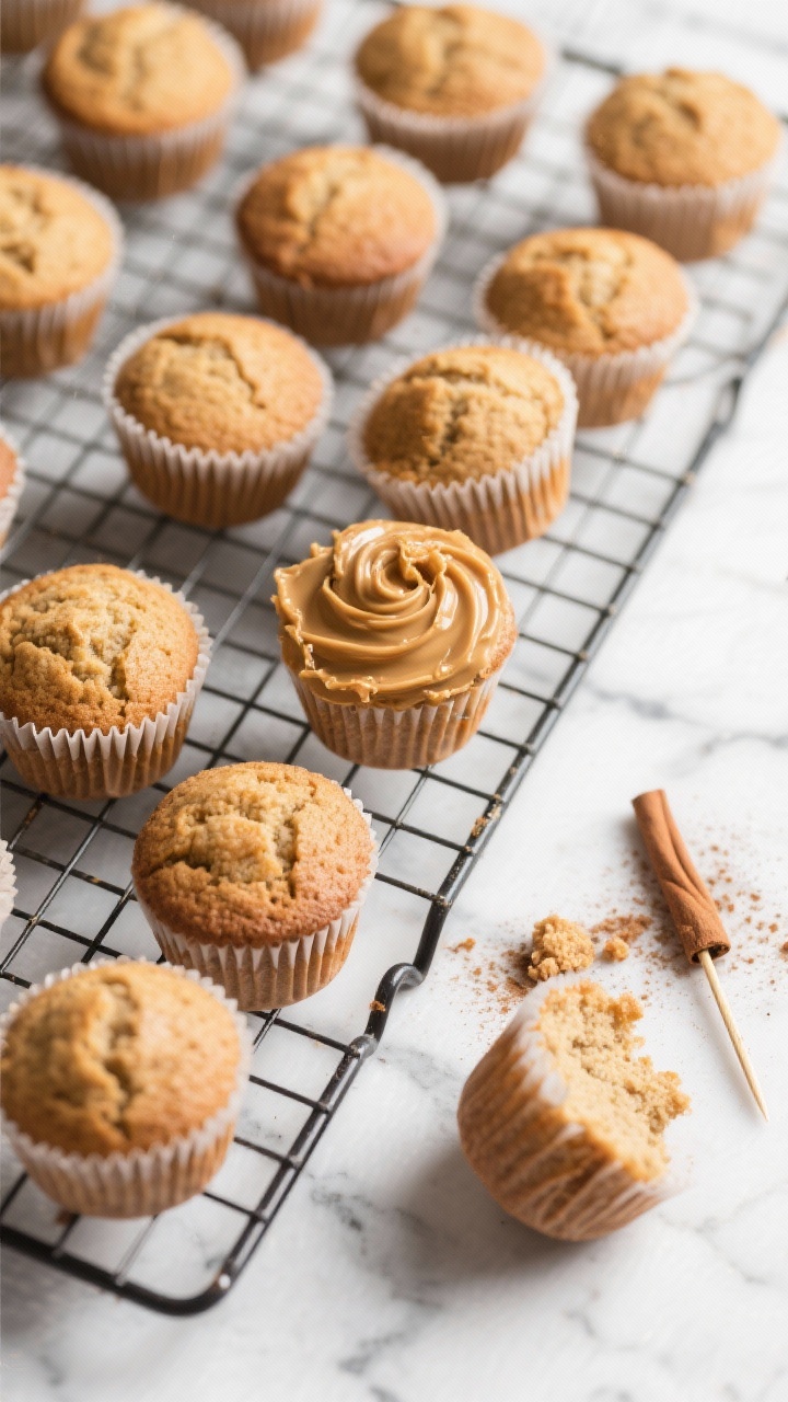 Banana Oatmeal Muffins Using Overripe Bananas: The One-Bowl Breakfast Hack You’ll Actually Crave Tasty top view: Flat lay of a cooling rack filled with uniformly baked muffins, a few tilted on thei