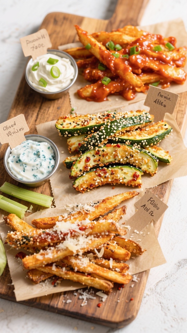 Tasty top view: Overhead board shot of three flavor variations arranged in rows—Everything Bagel z