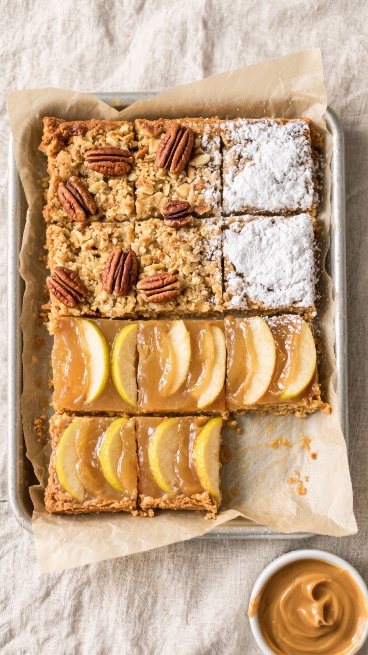 Leftover Apple Crumble Bars: The Ridiculously Good Snack Hack You’ll Wish You Tried Sooner Tasty top view: overhead shot of the bars post-bake and cooled, lifted from the pan on parchment and