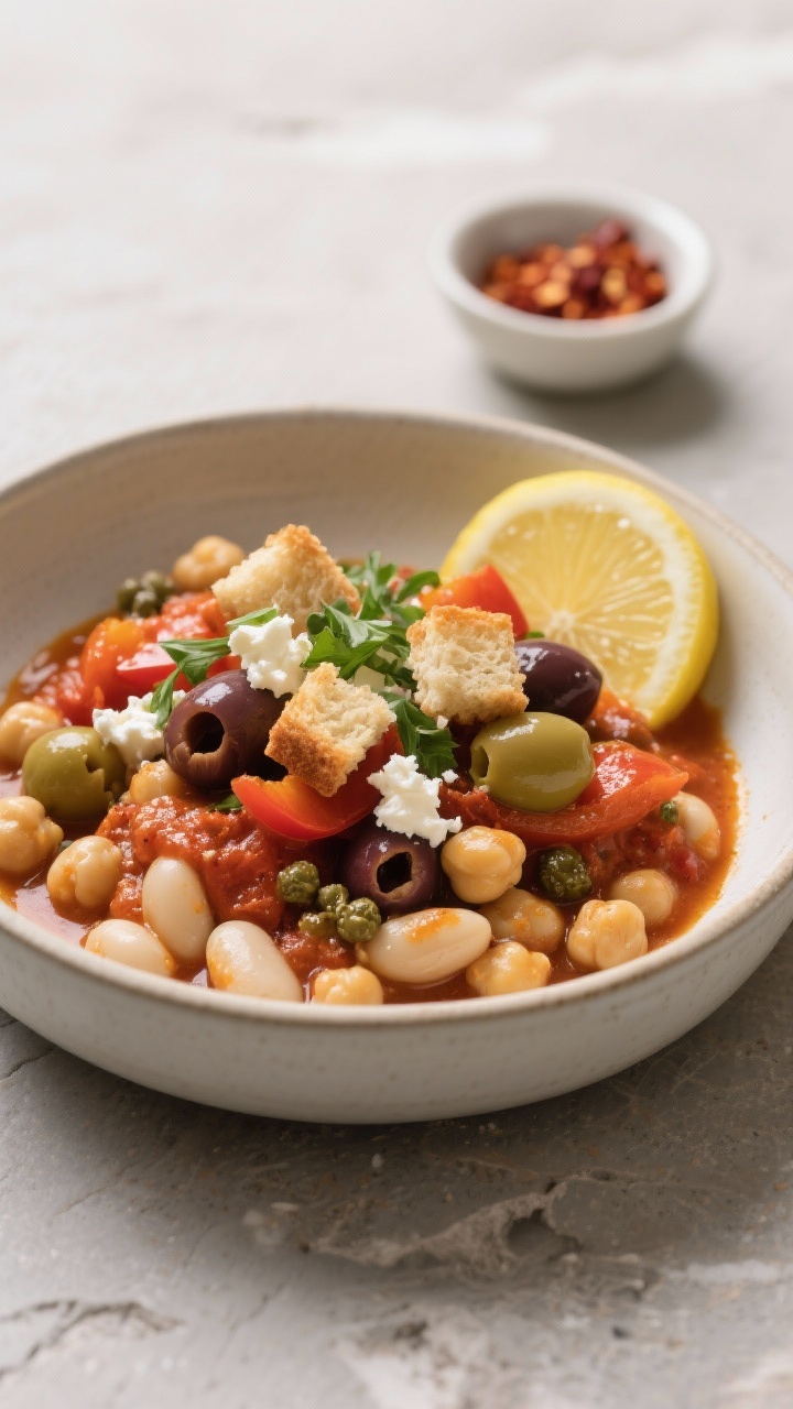 What To Cook When Your Pantry Is Almost Empty: The 15-Minute “Everything-But-The-Sink” Skillet That Saves Dinner Final dish presentation — Mediterranean variation plated: Beautifully plated bowl of the Mediterra