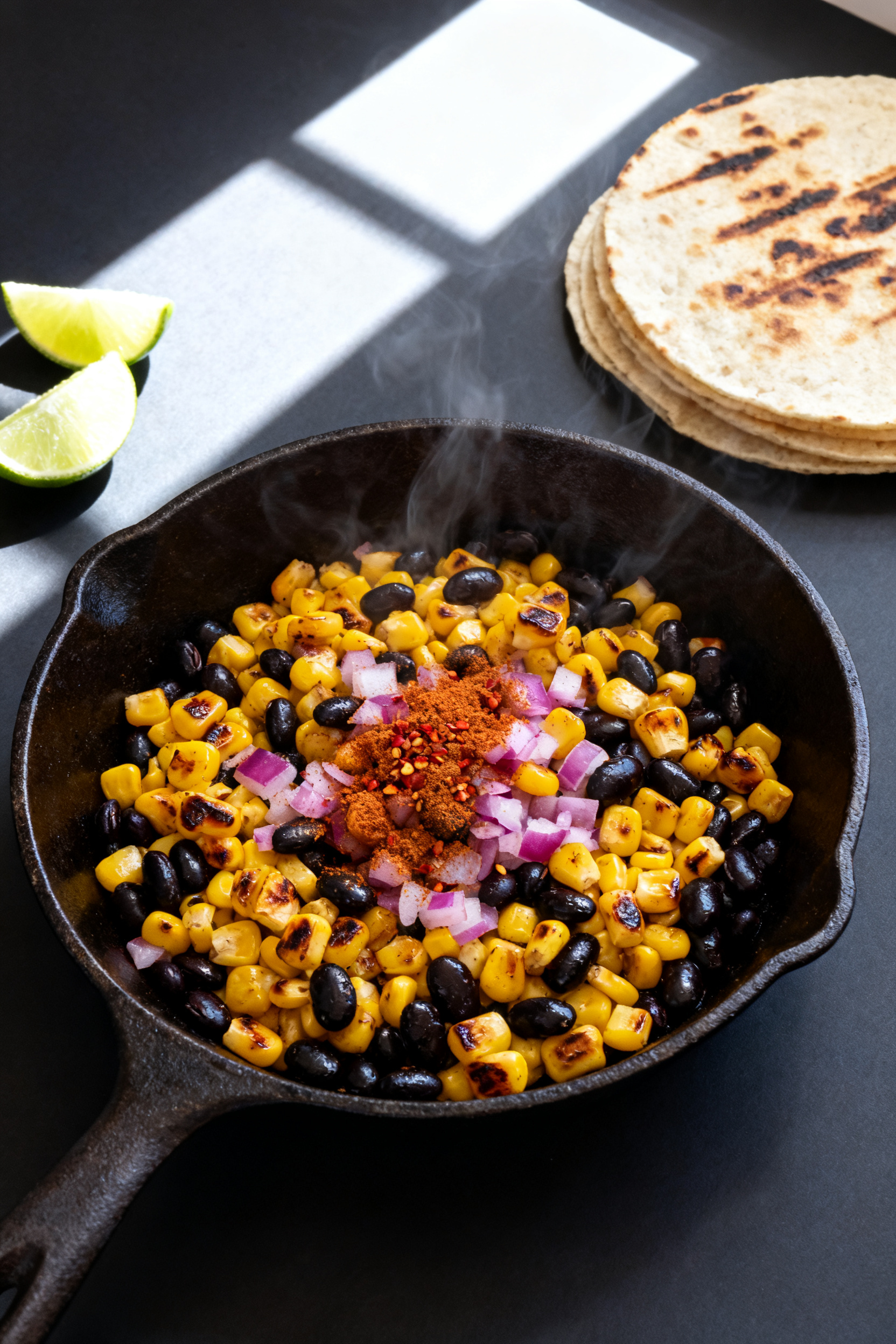 Recipe Image Cooking Process Overhead Charred Corn And Black 0