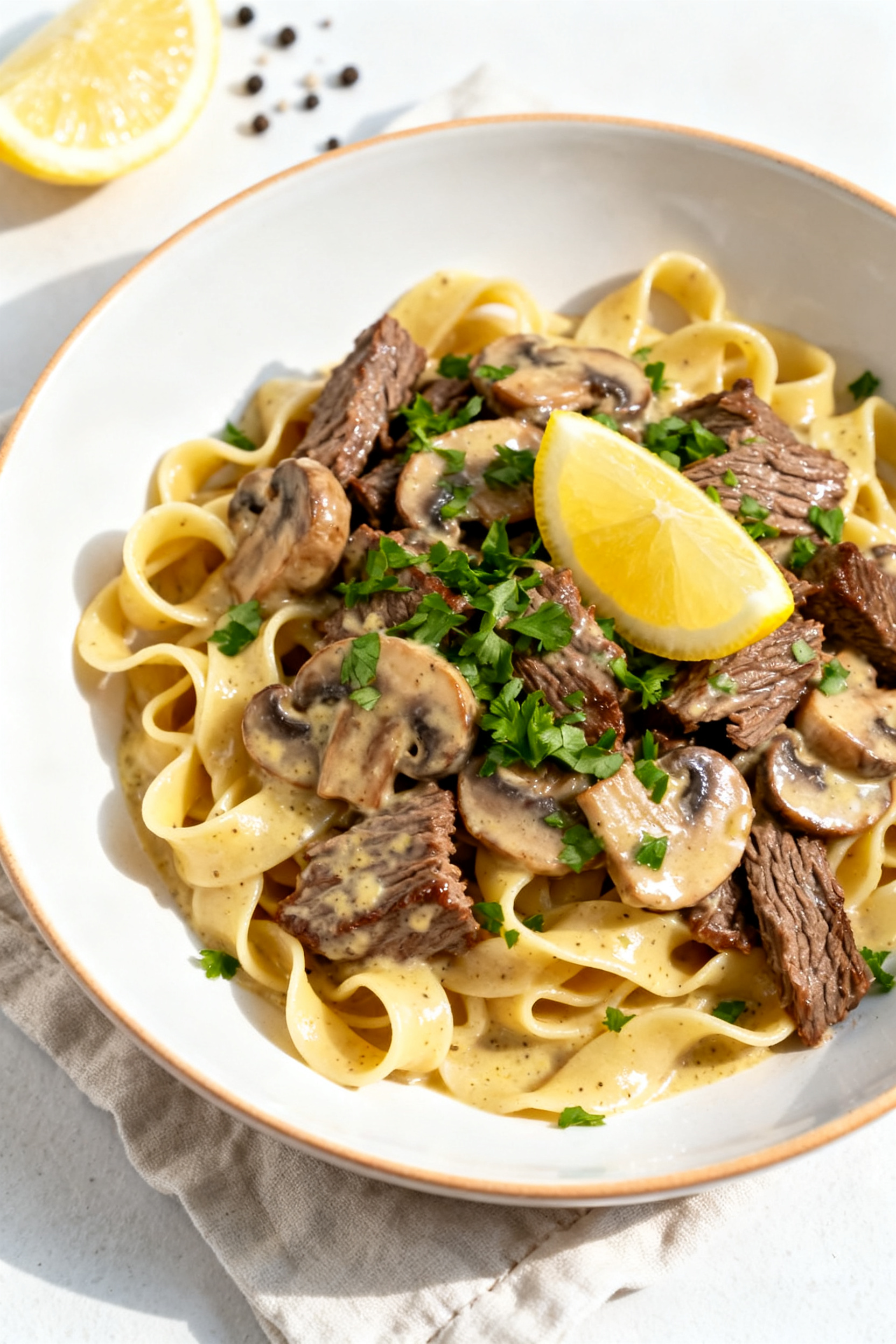 Empty Fridge. Full Dinner Table. → Leftover Roast Beef Recipes — Empty Fridge Full Table Final dish, beautifully plated: Creamy Dijon Skillet egg noodles tossed with tender roast beef and m