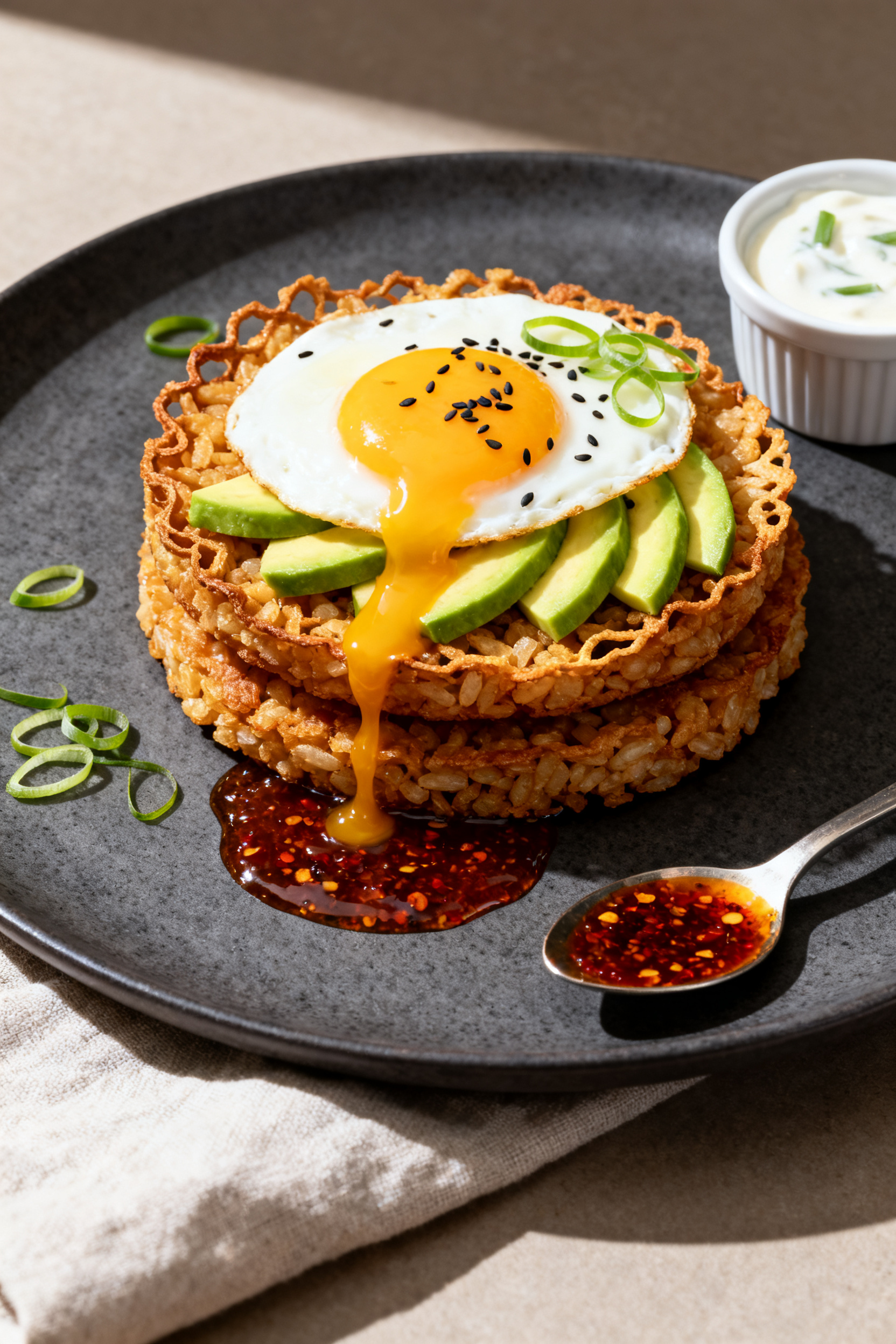 Leftover Rice Recipes Never Looked This Good Before - Simple, Flavor-Packed Ideas Final dish presentation — Extra-Crispy Rice Cakes: Stack of two deeply golden-brown rice cakes on
