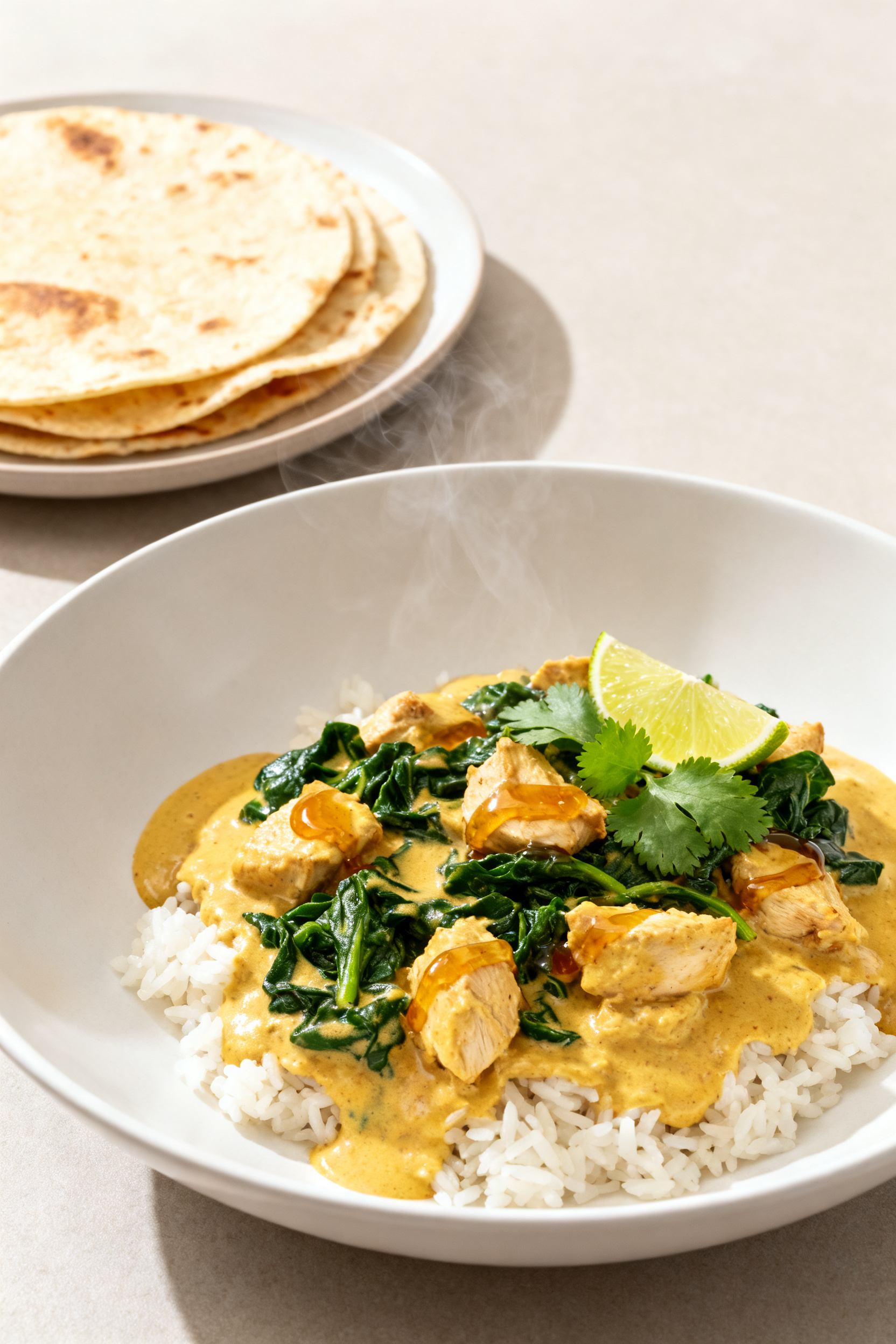 One Bag Of Groceries. All Week Long. → Leftover Chicken Recipes — One Bag All Week Long - Simple, Flexible, Budget-Friendly Final dish presentation: Weeknight coconut chicken curry ladled over leftover rice in a wide, shallo