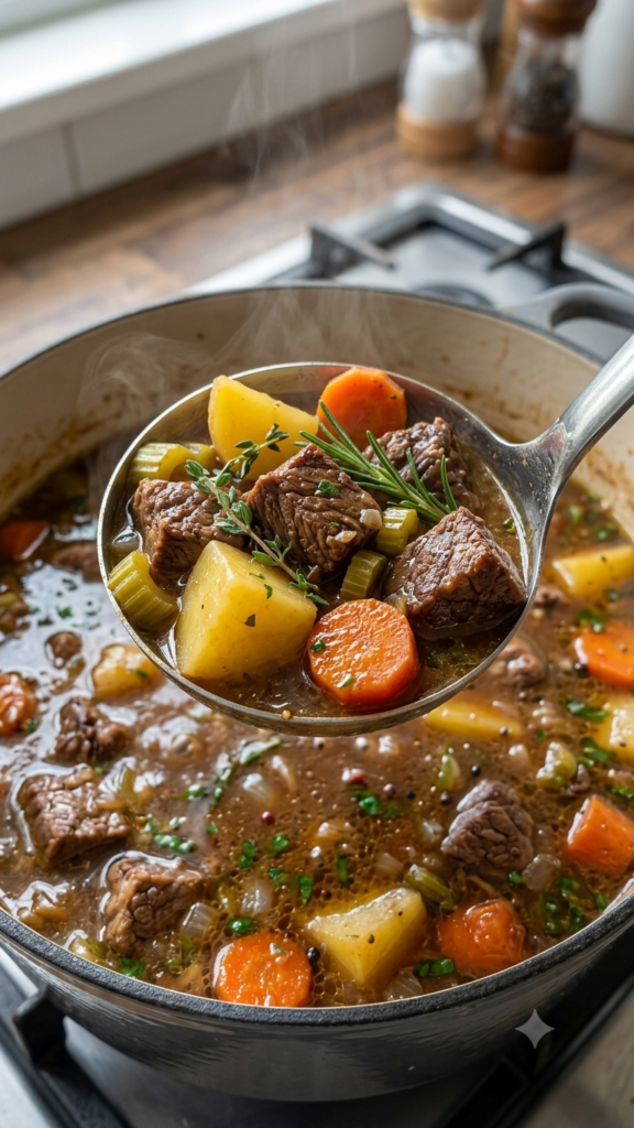 Leftover Roast Turned Into a Cozy One-Pot Fall Stew Tonight cozy one pot fall stewchangingimage