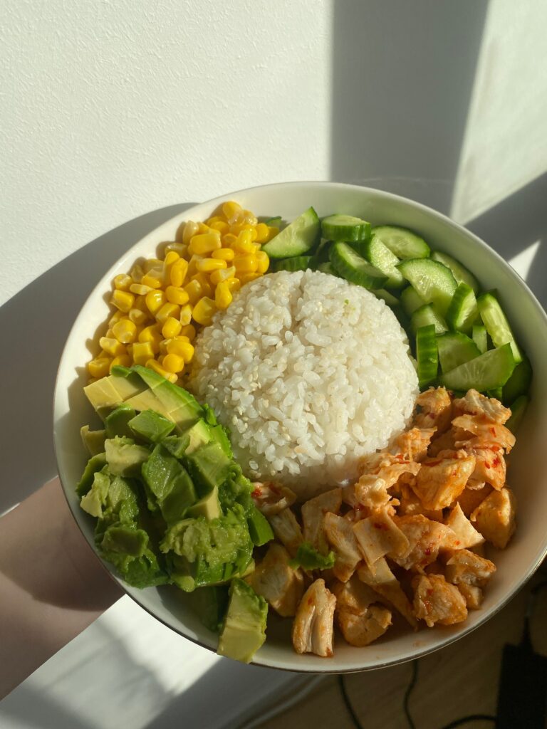 pexels julia k 550489804 32981296bbq chicken rice bowls1