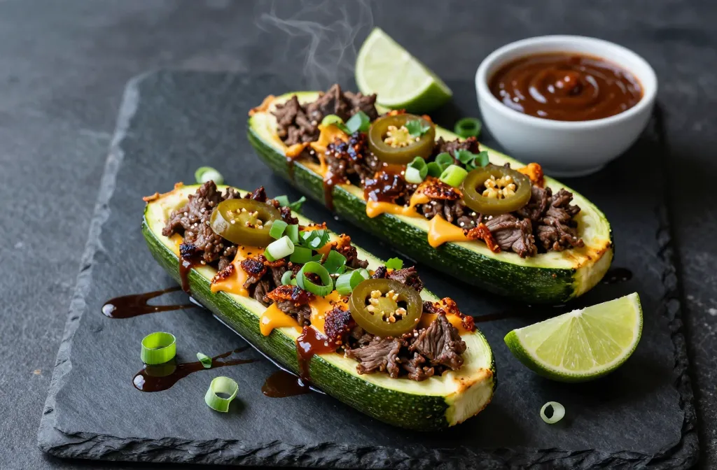 Zucchini Boat Recipes — Stuffed with Leftover Bbq Beef Tonight