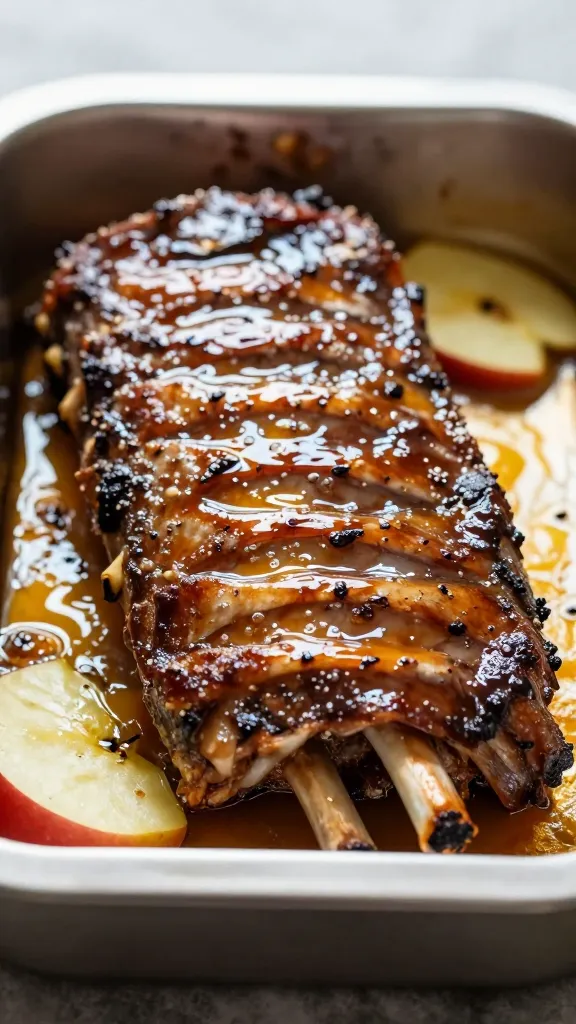 foil-covered ribs in oven at 300°F with apple juice