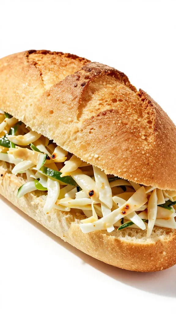 slider bun crostini topped with crunchy slaw, studio lighting