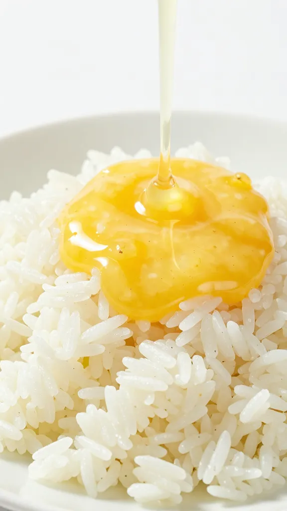jar-shaken citrus sauce drizzled over cold jasmine rice