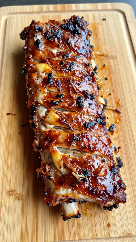 shredded leftover bbq ribs on wooden cutting board