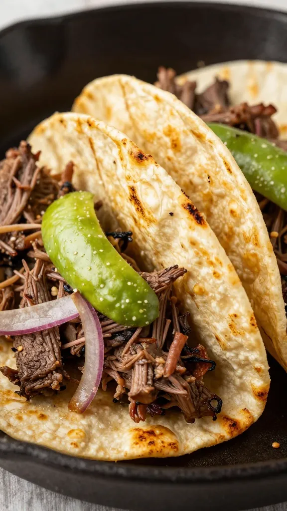 leftover pot roast tacos with skillet-seared edges