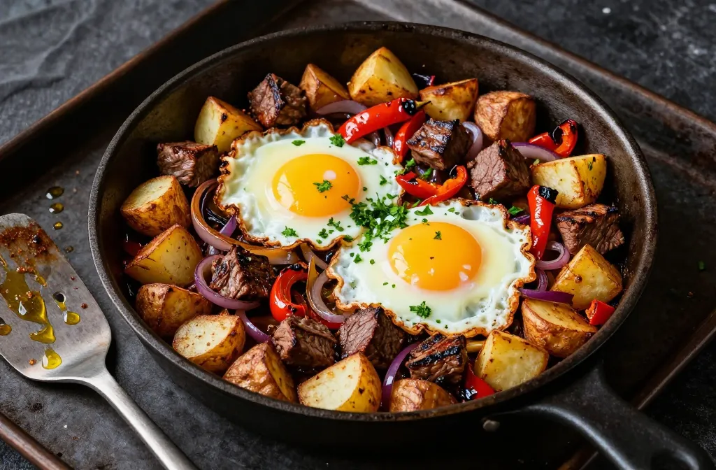 Crispy Magic Leftover Steak Sheet Pan Hash Recipe