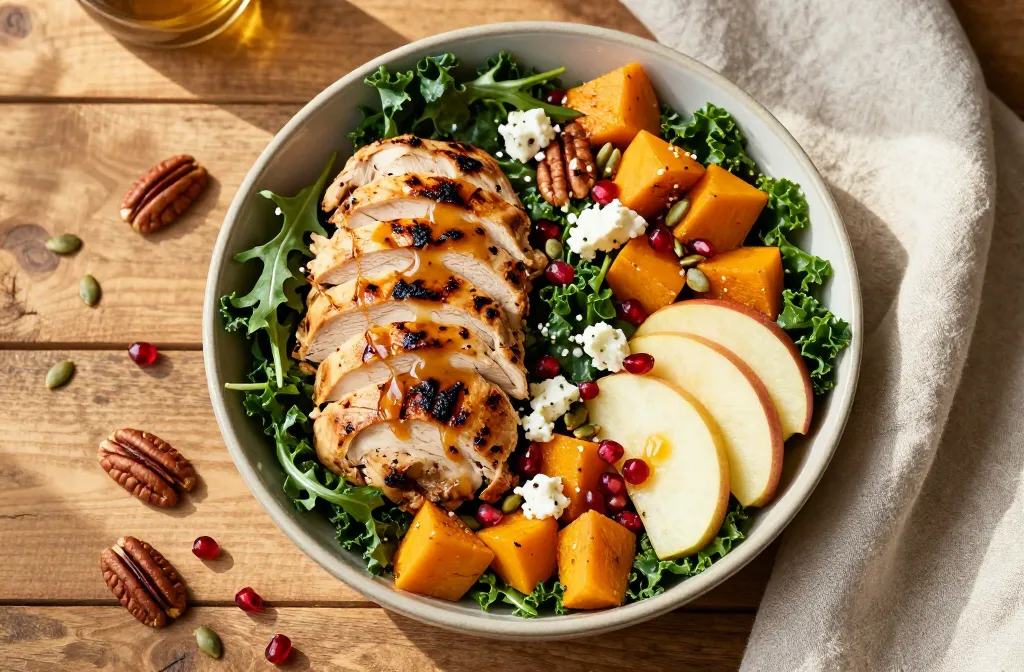 Cozy Leftover Grilled Chicken Tossed Into a Fresh Fall Harvest Salad
