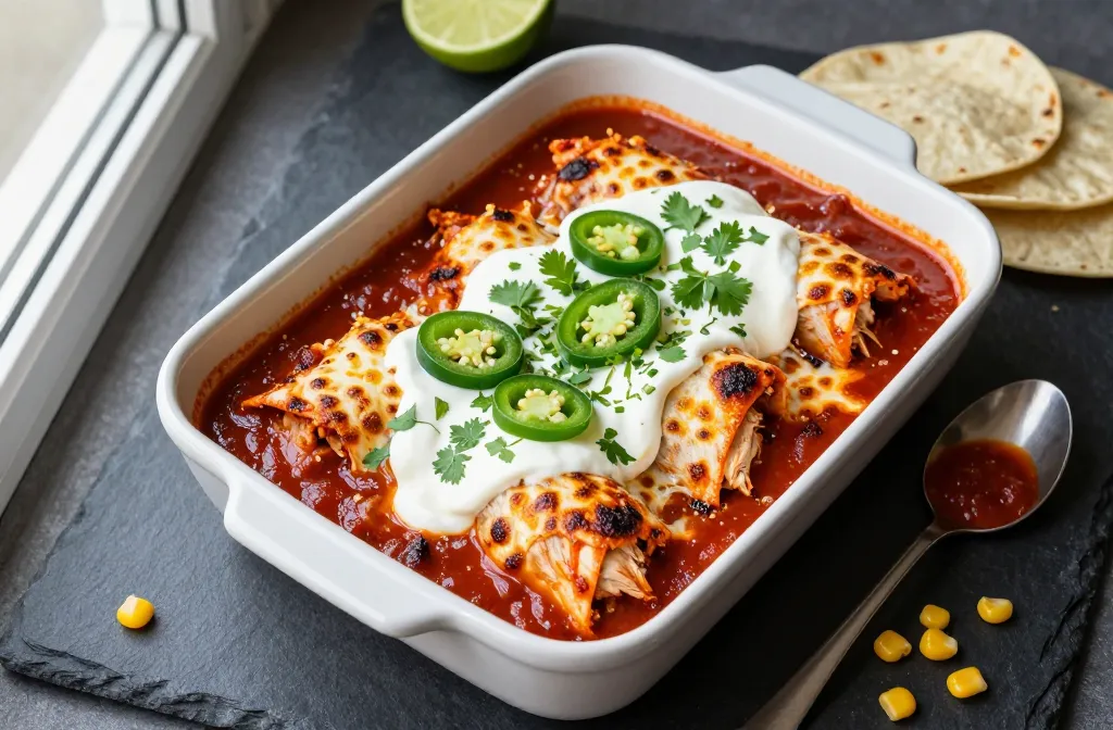 Leftover Chicken Rolled Into Easy Enchiladas for Weeknight Dinner Tonight