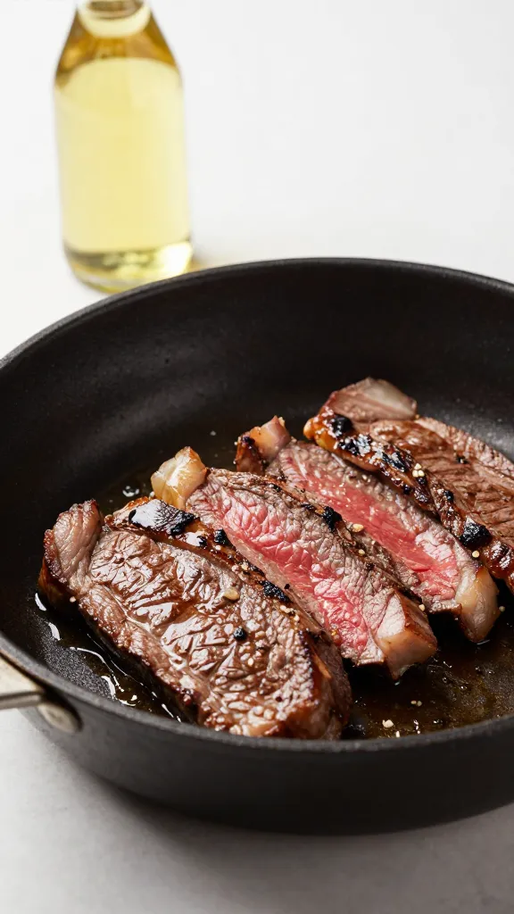 Turn One Cookout Into 5 Summer Dinners Made From One Leftover Grilled Meat Night Skillet warming thin steak slices, splash of vinegar nearby